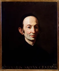 Portræt af Giovenale Sacchi, italiensk musikforsker. 1700-tallet (maleri)