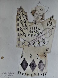 Engleagtig geometrisk musiker