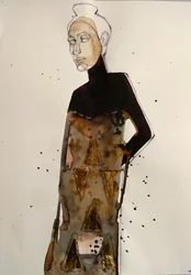 Elegant gylden modefigur
