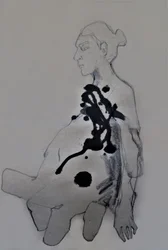 Figur tegnet med mørk blæk