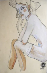 Illustration af en eftertænksom kvinde