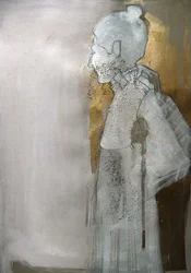 Fredfyldt, abstrakt guldfigur