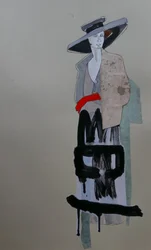 Graffiti med stilfuld kvinde