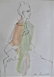Stiliseret kvindeprofil