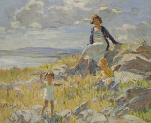 En dag ved havet (olie på panel)