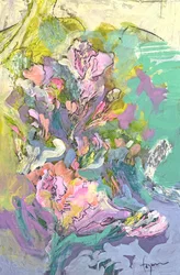 Abstrakte pastelfarvede blomster