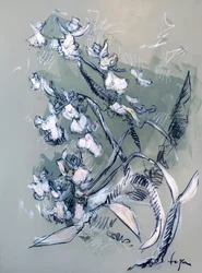Abstrakte hvide blomster