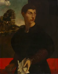 Portræt af en ung mand, ca. 1530 (olie og guld på træ)