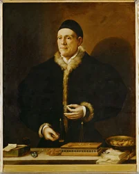 Jakob II Fugger, kaldet "Den rige", købmand og pengeudlåner til kejser Karl V (maleri på lærred)