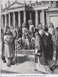 St. Gregory og de engelske slaver, illustration fra 
