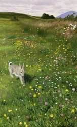 Hare i forårsblomster