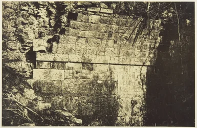 Cirkuspaladset i Chichen-Itza, interiør i et rum, 1859.