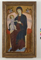 Madonna og barn på tronen og engle, 1280-85