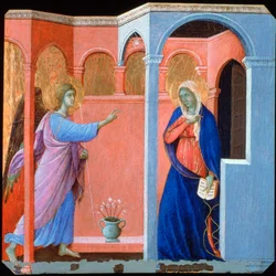 Panel fra Maestà-altertavlen: Bebudelsen, 1311