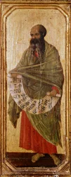 Profeten Malachie Detrempe på træ af Duccio di Buoninsegna (1255-1318 / 9) 1308-1311 Mål 42,5x16 cm Siena, Museo del Opera Metropolitana
