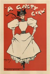 Plakat for den musikalske komedie A Gaiety Girl af Sidney Jones, 1895