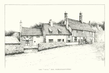 The "Bull" Inn, Wheathampstead (litografi)