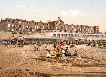 Hotel Orange fra stranden ved Scheveningen, pub. ca. 1900