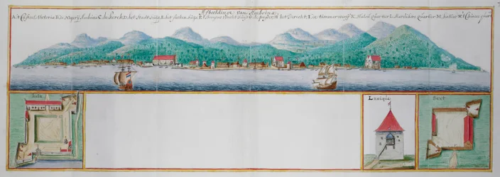 Farvet udsigt over Amboyna.