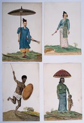 Tegning fra et album af indfødte fra Brasilien, Afrika, Persien og Østindien