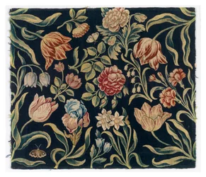 Foldeskærm med blomstertapetpaneler, muligvis lavet i Holland