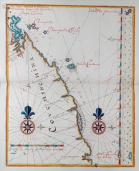 Kort over Cochin-Kina, Asien.