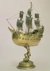 Modelkrigsskib, Amsterdam, 1595-96 (forgyldt sølv)