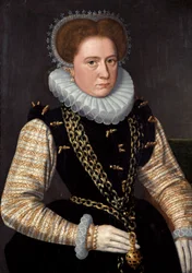 Portræt af en dame i spansk dragt, ca. 1585