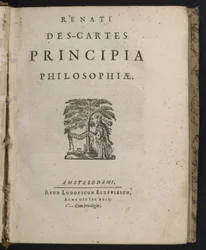 Titelside til Principles of Philosophy af Rene Descartes