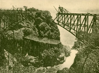 Opbygning af Zambesi Railway Bridge, c1930.