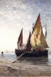 Fiskerbåde fortøjet på stranden
