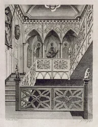 Trappe ved Strawberry Hill, graveret af J. Newton, fra 
