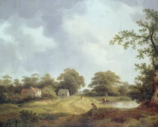 Suffolk Landscape (olie på lærred)