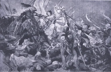 Capture of the Maid before Compiegne, fra Cassells History of the British People udgivet af Waverley Book Company Limited, ca. 1940