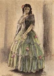 Illustration til Madame Bovary af Gustave Flaubert (farvelitografi)