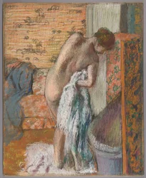 Efter badet (kvinden tørrer sig)