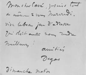 Autograferet brev til Albert Boulanger-Cave