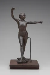 Danser klar til at danse med højre fod frem, 1882-95 (voks og blandede medier)