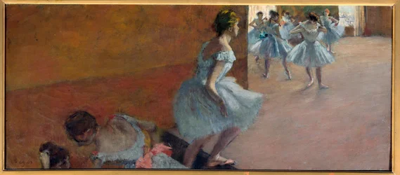 Dansere klatrer op ad trappen Maleri af Edgar Degas (1834-1917)