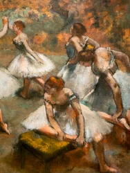 Dansere på scenen (detaljer). Omkring 1889-1894. Olie på lærred.