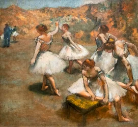 Dansere på scenen. Omkring 1889-1894. Olie på lærred.