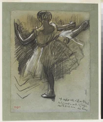 Danserinde set bagfra, „Grand Battement à la Seconde“, ca. 1885-90