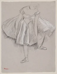 Danseuse rajustant son chausson, begyndelsen af 1880