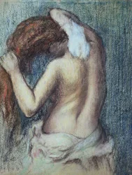 Kvinde ved sit toilet, ca. 1895 (pastel på papir)