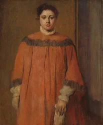 Pige i rødt, ca. 1866