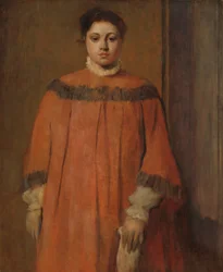 Pige i rødt, ca. 1866.