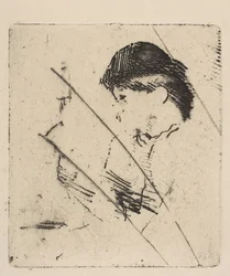Hoved og skuldre af en ung kvinde i profil I, ca. 1879.