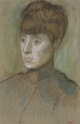 Head of a Woman, 1884 (pastel på vævet papir)