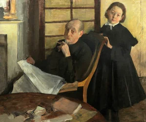 Henri Degas og hans niece Lucie Degas Kunstnerens onkel og fætter, 187576.
