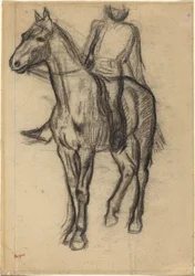 Hest og rytter, ca. 1878.